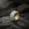 Joyería Hip-Hop Estilo Europeo y Americano Juego de Anillos de Plata S925 Color D Moissanita Vvs Anillo de Boda Personalizado Personalización en Pequeñas Cantidades