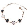 Pulsera de Acero de Titanio Oro Rosa Estilo Coreano Sencilla Personalidad Moda Romano Blanco y Negro Nácar Pulsera Celebridad de Internet Pulsera Combinable