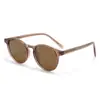 Gafas de Sol Polarizadas con Montura Redonda Estilo Coreano en TR90 Personalizadas para Hombres y Mujeres, Tendencia Celebridad de Internet Fotografía Callejera, Patillas de Pin Personalizadas 8632