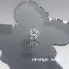 A Neve em Hokkaido é Deslumbrante! Brincos de Tarraxa Floco de Neve de Zircônia com Oito Corações e Oito Flechas, Novos Acessórios Populares para Orelha