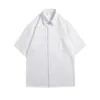 Camisa de Manga Corta de Seda Negra Hielo Primavera Delgada Fresca Casual Camisa Top Chaqueta Cleanfit para Hombre