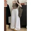 Foto Real 2026 Verão Novos Calças de Cintura Alta Wide Leg com Cordão para Amarrar Calças Casuais Largas Comprimento Total para Homens e Mulheres 16328