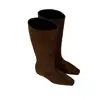 Botas Altas con Tacón Oculto para Mujer 2026 Nuevo Otoño/Invierno Ante Caqui Botas de Montar de Caña Alta Elásticas Adelgazantes Botas Largas