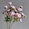 7 Cabezas de Rosas Camelia Artificiales, Flores Artificiales, Flores Secas, Rosas de Rama Única para Decoración de Sala de Estar, Diseño de Paisajismo Exterior