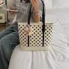 Bolso de Mano Grande de Lunares Simple para Mujer 2026 Nuevo Estilo Bolso de Hombro Casual Diario Bolso Tote Artístico para Viajes