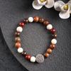 Pulsera de Cuentas de Buda de Círculo Pequeño Multi-Orbe Fruta de Marfil Piedra Luminosa Tallado Doble Felicidad Accesorios de Joyería de Bambú Pulsera