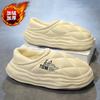 Chinelos de Algodão para Homens no Inverno Forrados com Fleece para Aquecimento e Pelo Tudo-em-Um Sapatos de Algodão Antiderrapantes Impermeáveis Solado Macio Chinelos de Casa do Nordeste