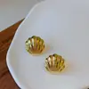 Pendientes de Metal Coreano con Baño de Oro Real Estilo Ins para Mujer Diseño de Nicho Pendientes de Alta Calidad Pendientes de Estilo Frío