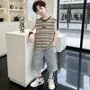 Roupa Infantil Meninos Verão Sem Manga Conjunto 2026 Novo Estilo de Verão Colete de Secagem Rápida para Crianças Maiores, Conjunto de Verão Estiloso para Meninos