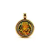 Pingente de Caixa Gawa Thangka dos Cinco Budas da Riqueza em Aço Inoxidável Mini Thangka Estilo Xizang 1,5cm