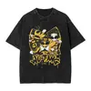 Camiseta de Algodão da Moda Gola de Marinheiro Manga Curta Annacimes 90 Camiseta Masculina Abelha Clã Wu Tan