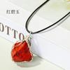 Venta Caliente Transfronteriza Piedra Amatista Natural Colgante de Seda Hecho a Mano Red Tejida Collar Wearby Cadena Joyería Colgante