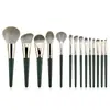 Cangzhou Brocha Súper Suave para Base de Maquillaje, Rubor, Sombra de Ojos, Contorno Flor 14 Piezas Set de Brochas de Maquillaje Nube Verde Herramientas de Belleza