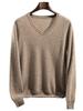 Suéter de cachemira para hombre, nuevo jersey de cachemira con cuello en V, suave y agradable para la piel, informal, plano, con base holgada, para otoño e invierno.