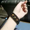 Pulsera de Obsidiana tipo Cristal para Hombre Pulsera de Ojo de Tigre de Cuentas Multicapa de Moda para Hombre Pulsera de Cuentas Estilo Coreano para Pareja para Mujer