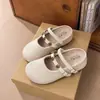 Sandalias de lino tejidas de corte bajo para mujer, nuevos mules cerrados con correa de hebilla vintage otoño 2026, zapatos Birkenstock de suela gruesa