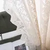 Cortina de Gasa con Encaje de Velcro Translucida Sensación Brumosa Estilo Princesa Francesa Ventana Saliente Dormitorio Cortina de Puerta sin Perforación Juego Completo Fábrica
