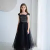 Vestidos para Niñas de Comercio Exterior Europeo y Americano Verano 2026 Nuevos Lentejuelas Tull Abullonado Color Sólido Vestido de Piano para Actuación Suministro del Fabricante