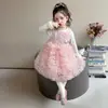 Conjunto de Falda Pastel para Niña Super Hermoso Estilo Primavera y Otoño Bebé Niña 2026 Nuevo Vestido de Princesa Vestido de Malla Degradado