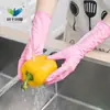 Guantes Desechables Extensos y Engrosados de Caucho Nitrilo Protección Laboral Resistentes al Desgaste y Duraderos Guantes de Trabajo a Prueba de Aceite para Lavar Platos Venta al por Mayor para Mujeres
