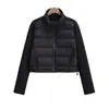 Otoño 2023 Nuevo y2g color liso manga larga cálida chaqueta acolchada de algodón cuello alto holgada adelgazante corta abrigo acolchado de algodón venta al por mayor