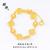 Esperando con ansias el brazalete de oro arena de diseño de nicho personalizado, estilo chino, con perla, brazalete de loto Jilin, exquisito brazalete de lujo ligero