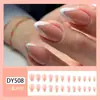 Uñas Francesas Portátiles con Brillo de Venta Caliente Transfronteriza, Uñas de Manicura Rosa Suave y Blanco, 24 Piezas de Uñas Postizas, Venta al por Mayor de Exportación