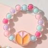 Pulsera de Caricatura Melocotón Degradado para Niñas Pulsera Princesa Color Jalea Linda Pulsera de Cuentas para Niños Joyería al Mayoreo