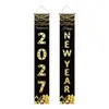 Pareados nuevos transfronterizos para Año Nuevo 2027, decoraciones para fiestas navideñas de Amazon TEMU, banderines colgantes y pareados de cuenta atrás para Nochevieja