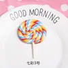 Lollipop de Cerámica Blanda de Emulación Grande para DIY Funda de Teléfono Móvil Caja de Papelería Accesorios para la Cabeza de Niños Llavero Juguetes