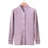 Cárdigan Top para Mujeres de Mediana Edad y Mayores Ropa de Otoño para Madres Chaqueta de Algodón Puro Ropa Interior Térmica Cárdigan de Abuela Suéter de Algodón Pieza Única