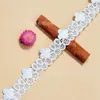 Borda de Renda Bordada Solúvel em Água com Lantejoulas Brancas para Vestidos de Noiva, Vestidos Hanfu, Decote e Punhos de Manga Customização DIY