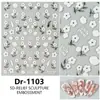 Redanco Nuevos Stickers para Uñas 5D en Relieve Primavera Temprana Flor Oro y Plata Calcomanías Adhesivas Estéreo para Uñas Dr-1103