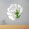 Pegatinas de Pared Acrílicas de Flor Rosa 3D Autoadhesivas para Dormitorio, Sala de Estar, Decoración del Hogar, Pegatinas de Pared Modernas para Fiesta, Superficie de Espejo