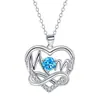 Colar Infinity Símbolo Coração Mãe Europeu e Americano Acessórios de Nicho de Luxo Leve para Mulheres Sensação de Alto Padrão Presente para Mãe Pingente cravejado com Diamante para Mulheres