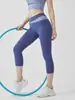 Juyitang Verão Naked Peach Hip Tight No Embaraçosment Linha Alta Elástico Hip Lifting Exercício Fitness Yoga Cropped Calças