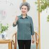 Camisa solta de sete pontos para primavera e verão de mulheres de meia-idade e idosas 2023 nova camisa pequena para mãe de 60 anos camisa estilo ocidental geração cabelo