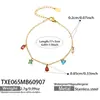 Cadena de collar con colgante de circonita cúbica en forma de lágrima inspirada en la dopamina, superventas europea y americana, conjunto de pulsera y tobillera de joyería minimalista y versátil para mujer