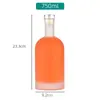 Garrafas de Vinho de Vidro Transparente, Garrafas de Vinho de Ameixa Caseiro, Garrafas de Armazenamento de Vinho Seladas de Vidro Espessado, Garrafas Atacado para Dispensar Bebidas de Vinho de Frutas