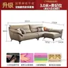 Sofá genuíno em couro estilo italiano Foshan, sofá moderno de couro bovino de primeira camada com linhas retas simples para salas de estar pequenas, com chaise longue removível