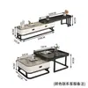 Mesa de centro italiana sala de estar hogar superficie brillante mesa de centro de placa de roca lujo ligero moderno simple apartamento pequeño madera maciza cuadrada mesa auxiliar