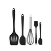 Juego de Mini Herramientas de Horneado de Silicona para el Hogar, Juego de Cinco Piezas de Utensilios de Cocina, Espátula de Silicona Resistente a Altas Temperaturas, Brocha para Aceite, Espátula para Freír