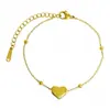 Conjunto de Collar Pulsera Tobillera de Corazón Joyería Simple Ins de Corazón Cadena de Clavícula para Mujer Oro de 18 Quilates Joyería Fabricante Mayorista