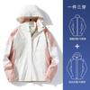 Chaqueta Cortavientos para Exterior para Mujer y Hombre 2024 Nueva Tres en Uno Primavera y Otoño Delgada Chaqueta de Montañismo de Primavera