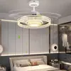 Ventilador de techo moderno minimalista modelo nuevo con luz para sala de estar y comedor, ventilador de techo con luz de lujo ligero de alta gama para dormitorio, iluminación Zhongshan