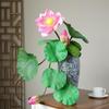 Nova Chinoiserie Lótus Simulada Folha de Lótus Flor Artificial de Lótus Decoração de Casa Hotel Layout de Planta Verde Simulada Adereços