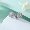 Nuevos Pendientes Redondos de Moissanita 5*5mm de Tonglin, Pendientes de Lujo Ligero de Moda Europea y Americana, Pendientes de Moissanita de Plata de Ley 925