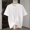 Camiseta de Manga Corta de Algodón Peinado Pesado 200g para Hombre, Verano, Corte Holgado, Camisa Base de Color Sólido Versátil, Ropa para Hombre, En Stock al por Mayor