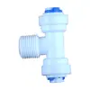 Acessórios Universais para Purificador de Água Adaptador em T de Rosca Macho de 3/8 Polegada para Conexão Rápida de 1/4 Polegada Adaptador Redutor de Rosca de 16,5 mm Um para Dois