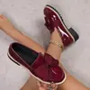 Zapatos Pequeños de Cuero Estilo Británico Transfronterizos Primavera 2026 Zapatos de Mujer con Suela Gruesa Color Sólido Zapatos con Lazo Mocasines sin Cordones para Mujer